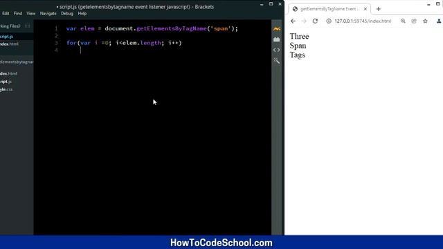 getElementsByTagName Event Listener JavaScript | HowToCodeSchool.com смотреть онлайн