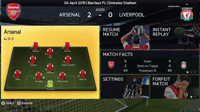 FIFA 15 CZ (PS4) - sezona Arsenal - 24 - vs. Liverpool смотреть онлайн