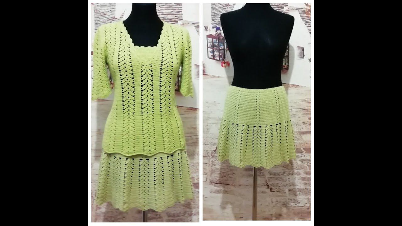 Летняя юбочка крючком из хлопковой пряжи. Продвижение процесса. смотреть онлайн