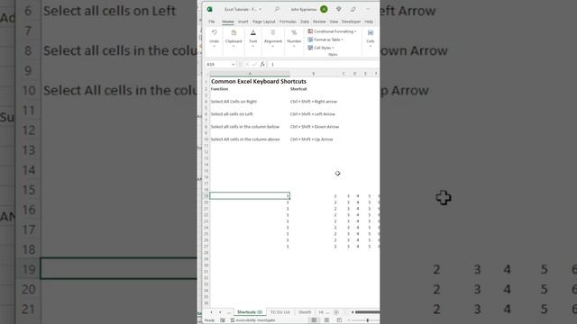 Selecting data in excel with ctrl 34/99 смотреть онлайн