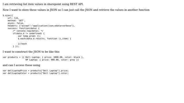 Sharepoint: build JSON from REST API call смотреть онлайн