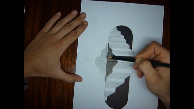 как нарисовать 3D иллюзию Лестница смотреть онлайн