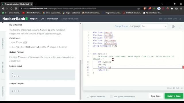 Array Introduction C++ Hackerrank Solution смотреть онлайн