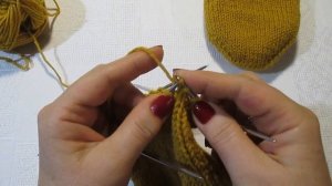 двойные следки вязаные спицами