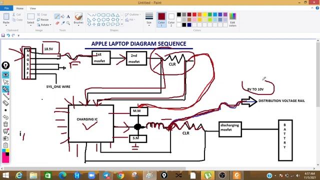 MACBOOK (APPLE) LAPTOP VOLT-IN CIRCUIT DETAIL(VIN+CHARGING)