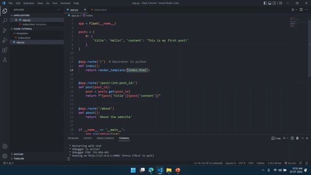 Flask Tutorial for Beginners on Windows 11 смотреть онлайн