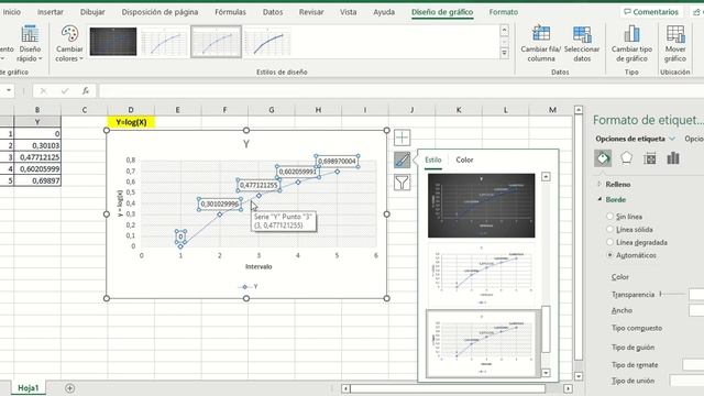 FUNCIÓN: Y = LOG(X) con EXCEL смотреть онлайн