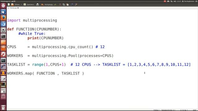 Python : Alle CPU's ausnutzen mit "multiprocessing" смотреть онлайн