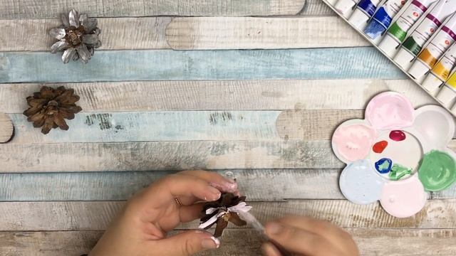 Цветы из шишек своими руками МК Alina Shut DIY смотреть онлайн