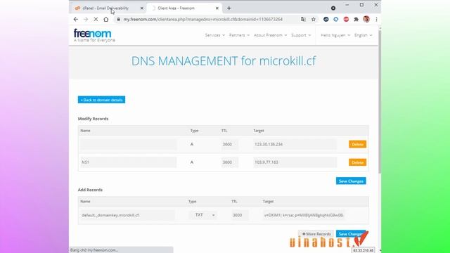 VinaHost.vn | Hướng Dẫn Cài Đặt Record DKIM Và SPF Trên Dịch Vụ Hosting