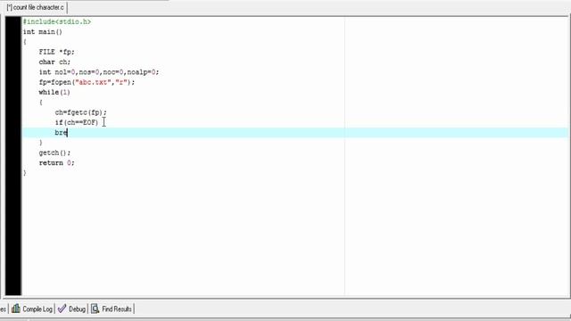 Count number of characters, spaces, lines and alphabets in a file in C смотреть онлайн