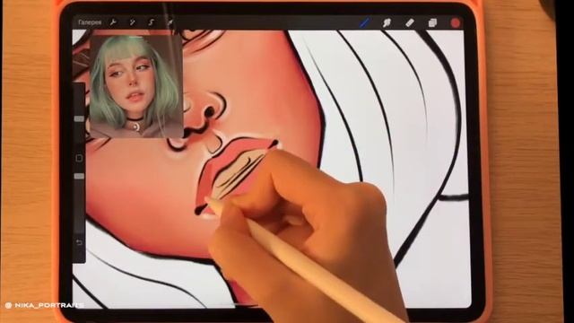 Рисуем портрет-стикер в Procreate | Урок Nika Portraits смотреть онлайн