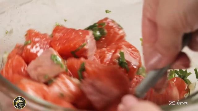 Лосось на шпажках смотреть онлайн