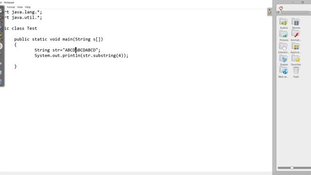 substring method String Class in JAVA смотреть онлайн
