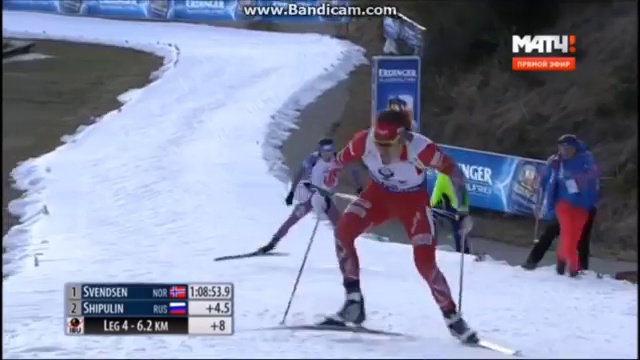 Шипулин vs Свендсен СУПЕРФИНИШ. Хохфильцен. Эстафета. 13.12.15 смотреть онлайн