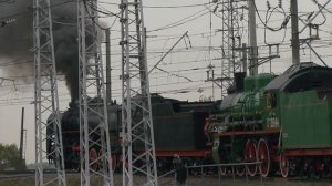 ЖИВЫЕ ПАРОВОЗЫ СХОДЯТ С КОЛЬЦА В ЩЕРБИНКЕ