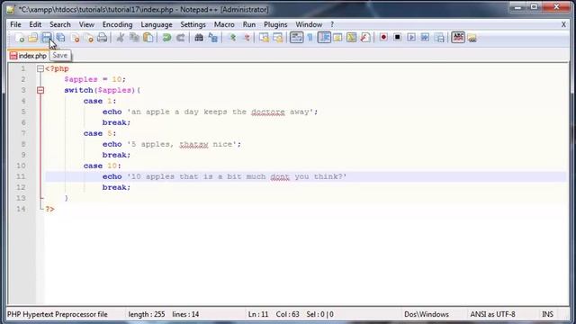PHP beginners tutorial 17 - switch statements смотреть онлайн