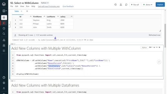 92. Databricks | Pyspark | Interview Question | Performance Optimization: Select vs WithColumn смотреть онлайн