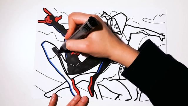 Spider-man Into The Spider-Verse Coloring Pages, How To Draw Spiderman And Spider Woman