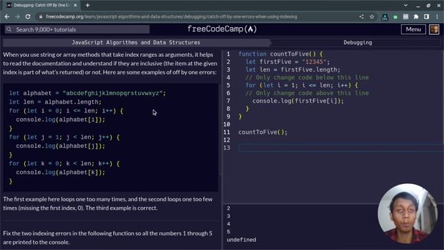 L10 - Catch Off By One Error When Using Indexing | Debugging | freeCodeCamp смотреть онлайн