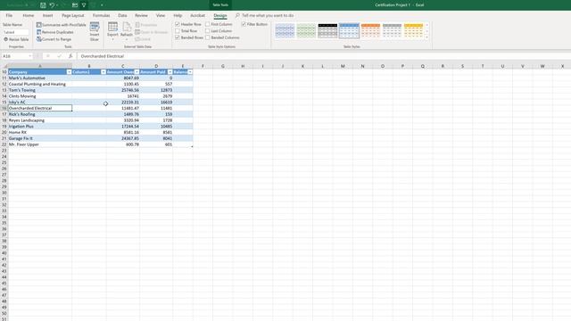 Excel 2016 Exam 77-727 - Create Tables смотреть онлайн
