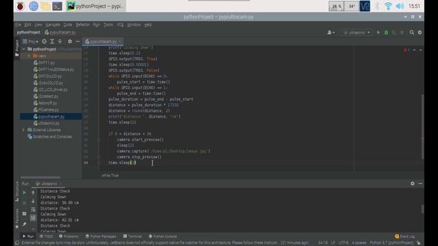 PyCharm Raspberry Pi - Pi Camera Ultrasonic Sensor Security Camera смотреть онлайн