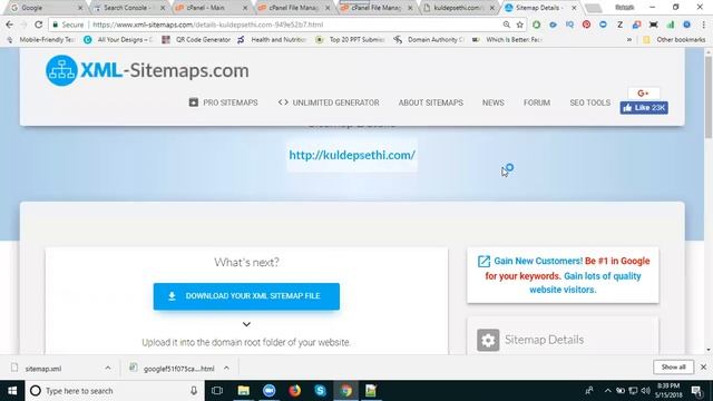 How to download xml sitemap, upload website and add google webmaster 2018 смотреть онлайн