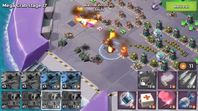 Boom Beach | Mega Crab Run Stage 1 - 21 | Using Scorchers Tanks Strategy смотреть онлайн