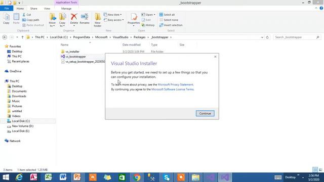 Path C:\ProgramData\Microsoft\VisualStudio\Packages\bootstrapper\vs_ Bootstrapper.exe Is Denied.