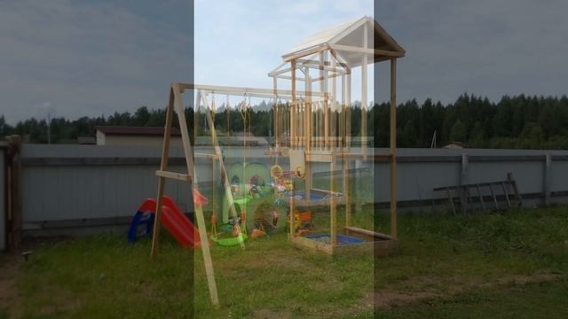 Детская площадка на даче своими руками / Outdoor playground for kids смотреть онлайн