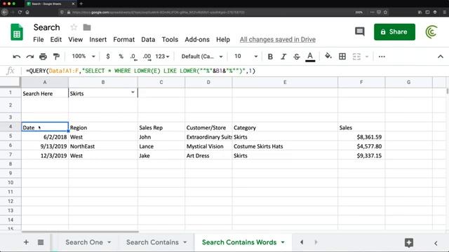 Google Sheets - Search, QUERY function смотреть онлайн