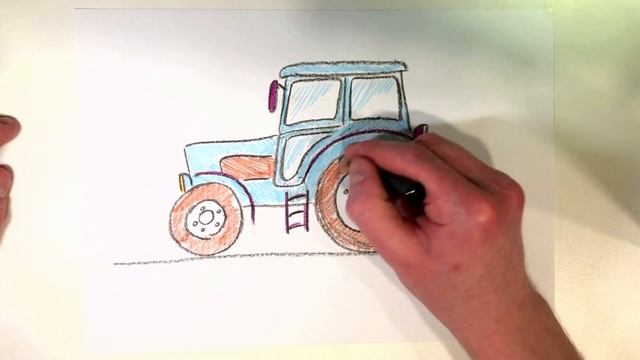 Как нарисовать трактор | How to draw a tractor easy смотреть онлайн