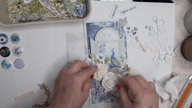 Card with peacock TUTORIAL / Мастер-класс / #dies_Fantasy смотреть онлайн