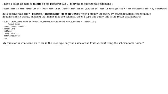 relation tableName does not exist - PostgreSQL смотреть онлайн