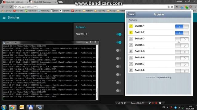 NodeRed + Arduino + OpenHab via MQTT смотреть онлайн