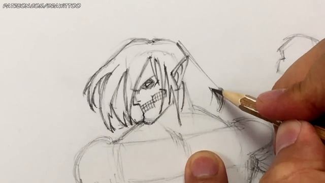 How to Draw EREN YEAGER TITAN FORM (Attack on Titan) | Narrated Easy Step-by-Step Tutorial смотреть онлайн