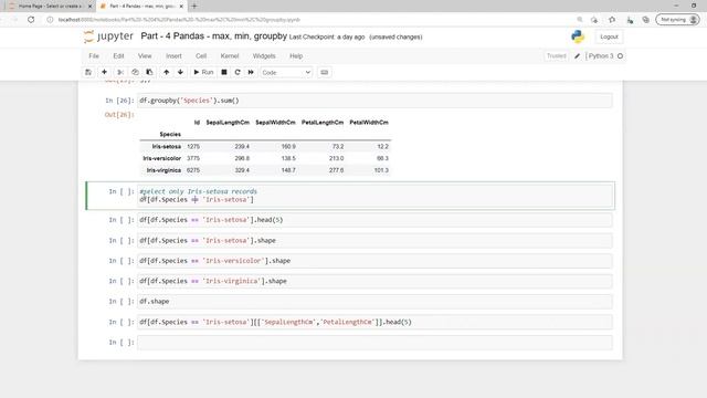 Part 4 Pandas max, min, group by смотреть онлайн