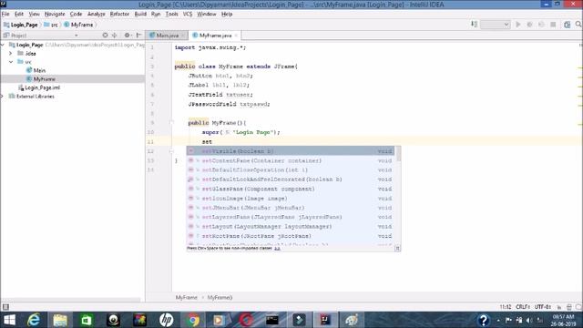create Login and password using java swing смотреть онлайн