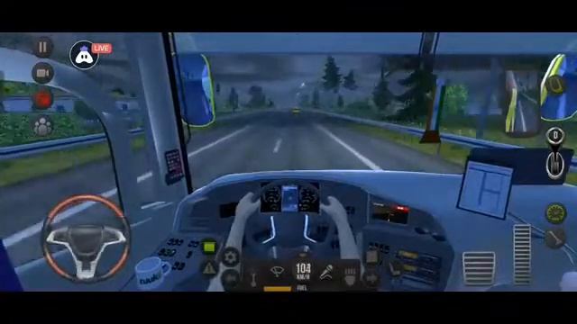 bus simulator Indonesia yellow bus driving in night - new bus driving simulator game смотреть онлайн