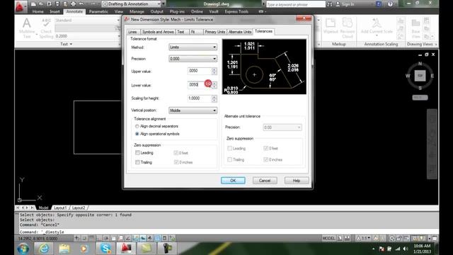 AutoCAD II 19-6 Limits Tolerance Method смотреть онлайн