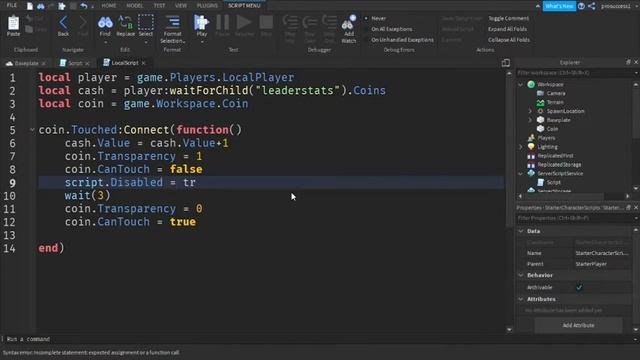 How to make a Coins System , Coins Leader Stats and Coins GUI in Roblox Studio | Tutorial Video смотреть онлайн