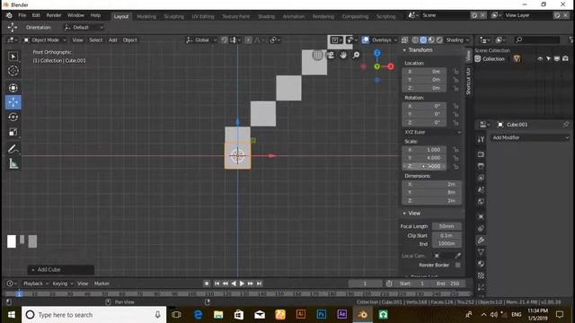 how to make stair in blender 2.80 | Using Array modifier | Sandeep everything| смотреть онлайн