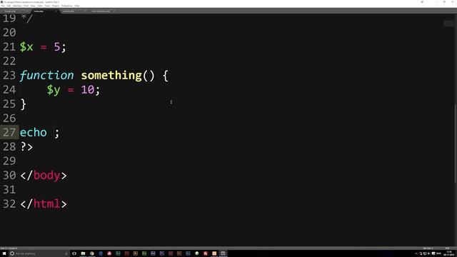 24: Local and Global Scope in PHP | PHP Tutorial | Learn PHP Programming | PHP for Beginners смотреть онлайн