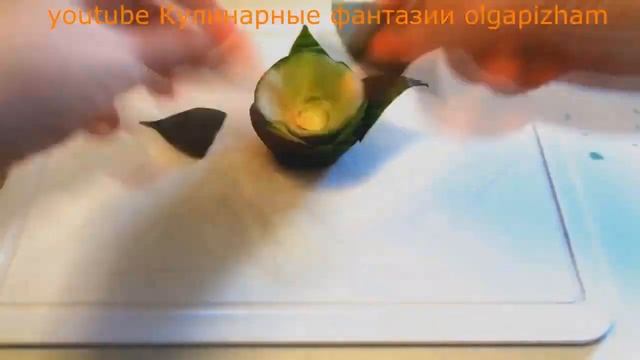 Великолепная Роза из Моркови и Украшения из Огурца! смотреть онлайн