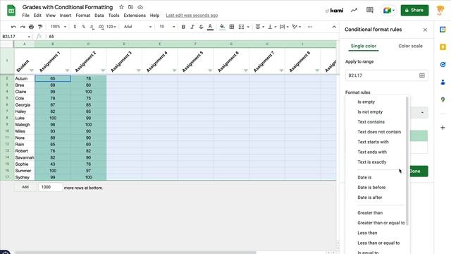 Conditional Formatting with Google Sheets смотреть онлайн