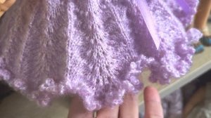 Ажурное платье спицами для кукол Паола Рейна