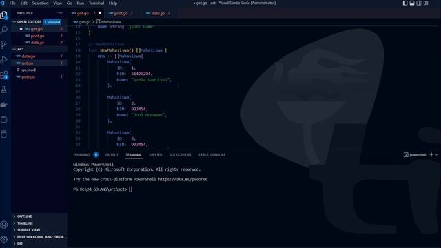 Pertemuan 4 - API SEDERHANA DENGAN FORMAT DATA JSON DI GOLANG смотреть онлайн