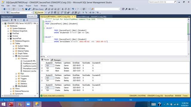 SQL BETWEEN Clause смотреть онлайн