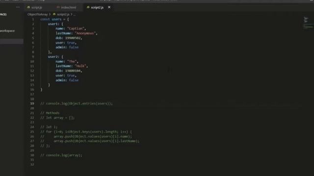 JavaScript Object to Array using Object.values, Object.keys and Object.entries смотреть онлайн
