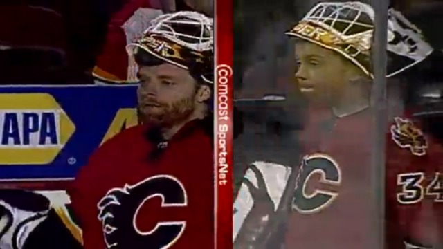 Ребёнок пародирует хоккеиста смотреть онлайн